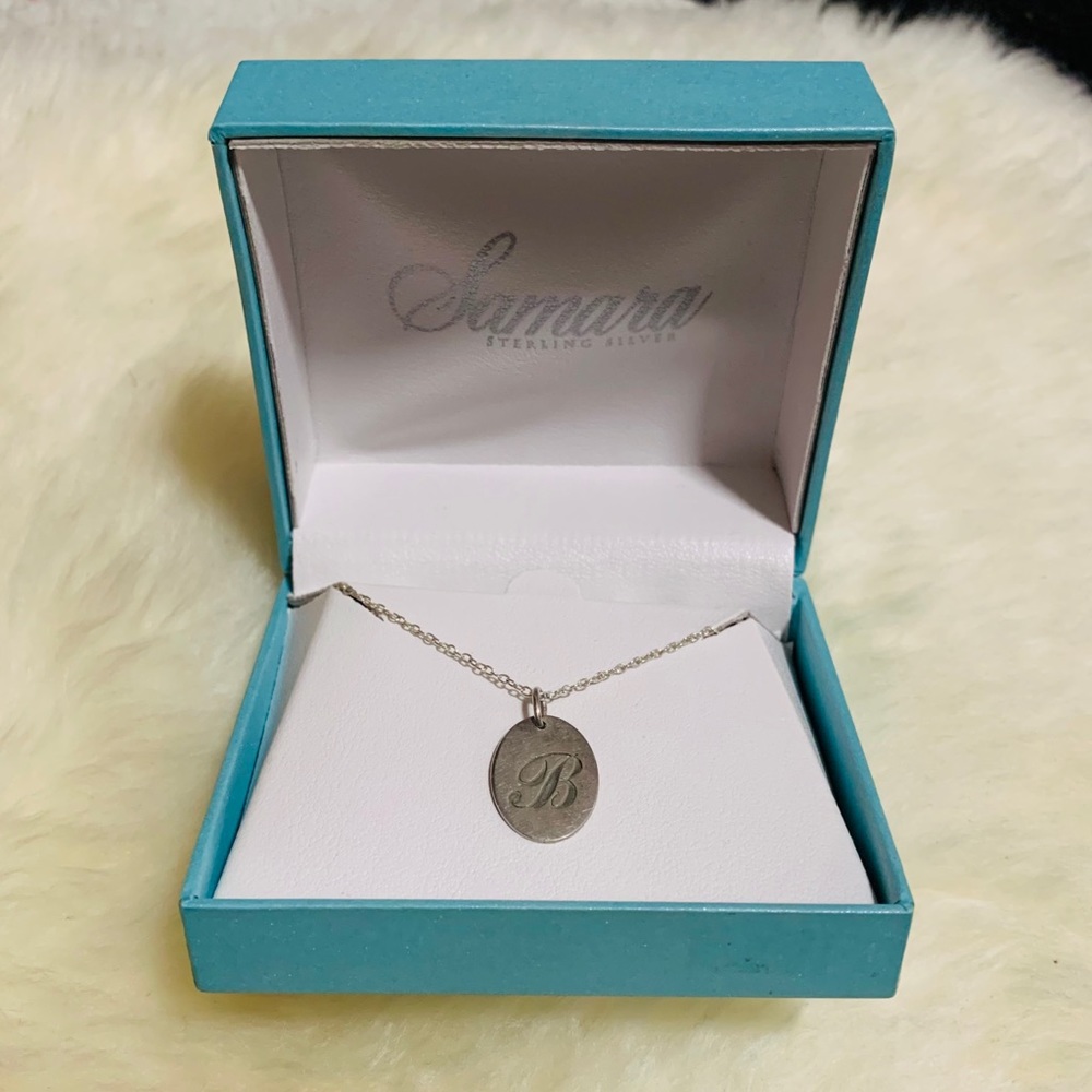 Sterling Silver B Initial Necklace
